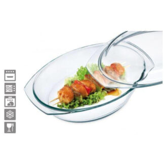 Kasserolle oval mit Deckel 3,0l - 2