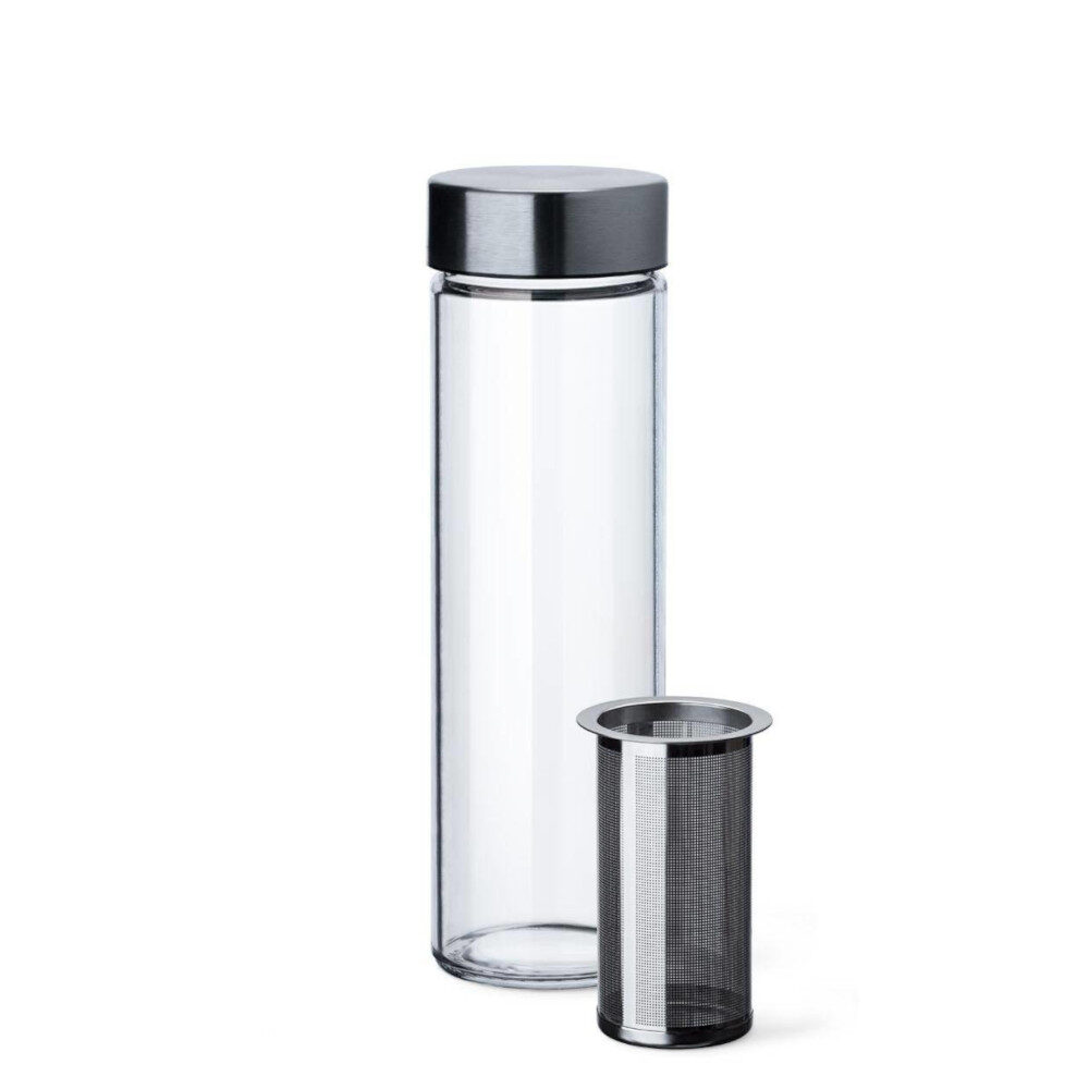Trinkflasche mit Edelstahldeckel und Sieb 0,5 l - 1